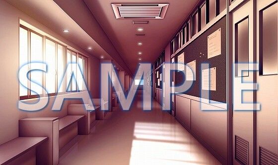 サンプル画像2:【背景素材】廊下（6175_bg02）【時間差分あり】(XERO) [d_471254]