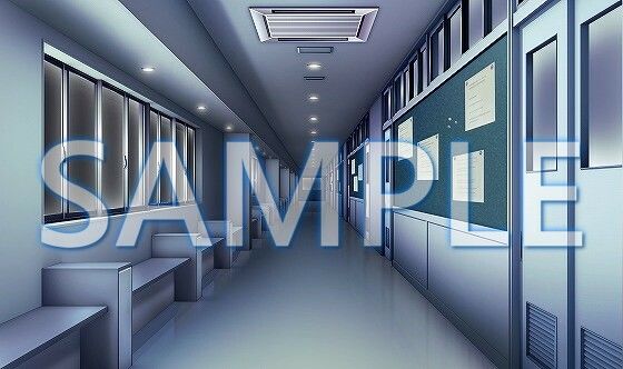 サンプル画像3:【背景素材】廊下（6175_bg02）【時間差分あり】(XERO) [d_471254]