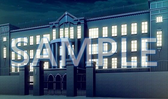 サンプル画像3:【背景素材】学園 外観（閉門）（6175_bg03a）【時間差分あり】(XERO) [d_471257]