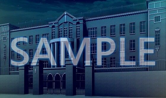 サンプル画像4:【背景素材】学園 外観（閉門）（6175_bg03a）【時間差分あり】(XERO) [d_471257]