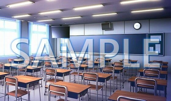 サンプル画像1:【背景素材】教室（6199_bg02）【時間差分あり】(XERO) [d_471290]