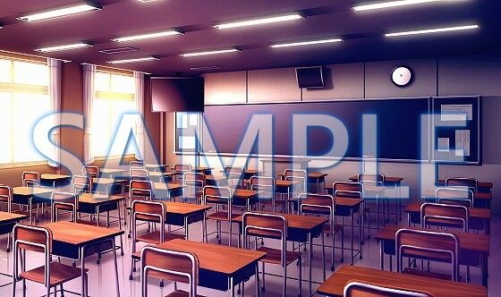 サンプル画像2:【背景素材】教室（6199_bg02）【時間差分あり】(XERO) [d_471290]