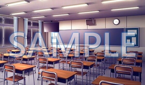 サンプル画像3:【背景素材】教室（6199_bg02）【時間差分あり】(XERO) [d_471290]