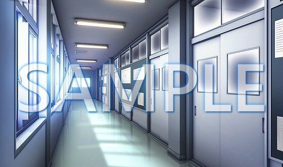 サンプル画像1:【背景素材】廊下（6199_bg03）【時間差分あり】(XERO) [d_471293]
