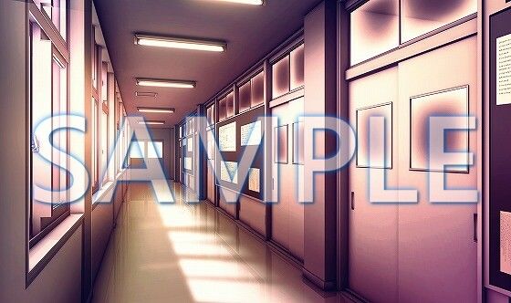 サンプル画像2:【背景素材】廊下（6199_bg03）【時間差分あり】(XERO) [d_471293]