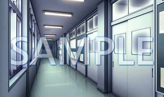サンプル画像3:【背景素材】廊下（6199_bg03）【時間差分あり】(XERO) [d_471293]