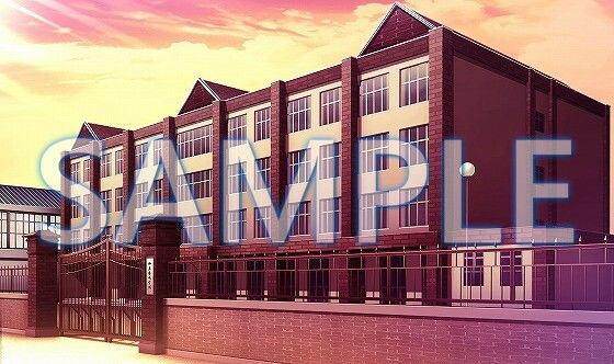 サンプル画像2:【背景素材】学園 外観（閉門）（6199_bg04a）【時間差分あり】(XERO) [d_471295]