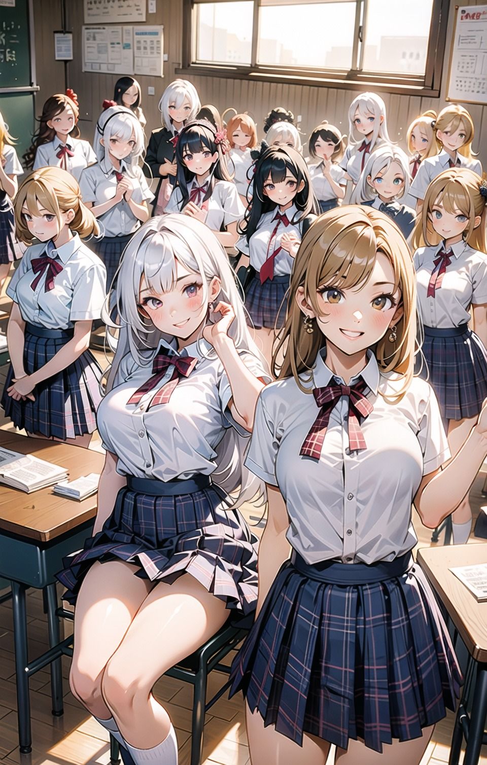 サンプル画像1:AIイラストCG集10 クラスメイト(ドンガラ) [d_471434]