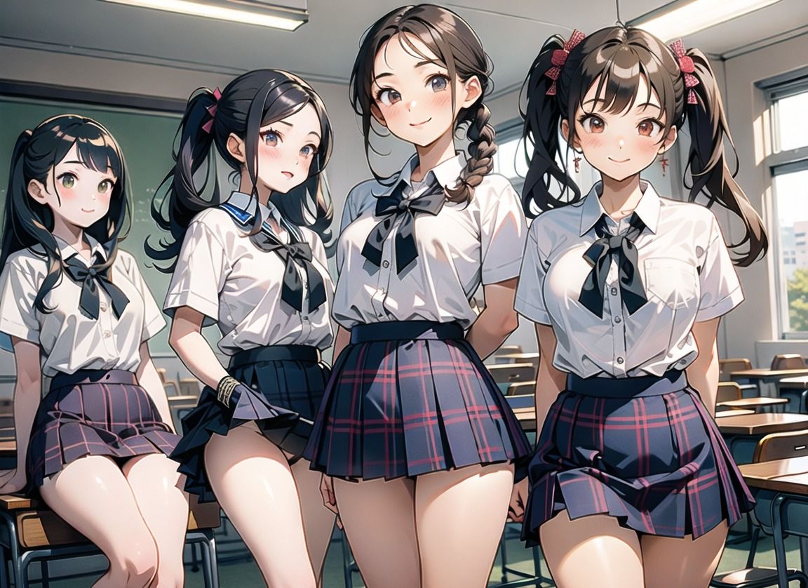 サンプル画像2:AIイラストCG集10 クラスメイト(ドンガラ) [d_471434]