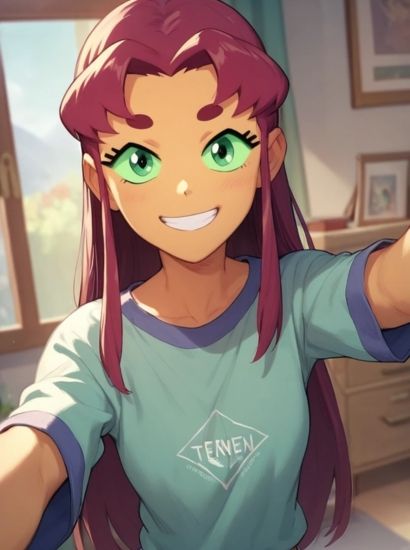 サンプル画像1:ティーンタイタンズのスターファイアから送られてきた自撮り写真(自撮りサークル  イカスミ工房) [d_471508]