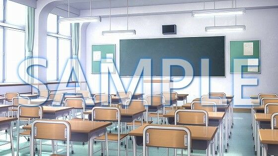 サンプル画像1:【背景素材】教室（1385_bg03）【時間差分あり】(XERO) [d_471649]