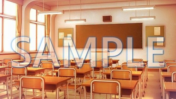 サンプル画像2:【背景素材】教室（1385_bg03）【時間差分あり】(XERO) [d_471649]
