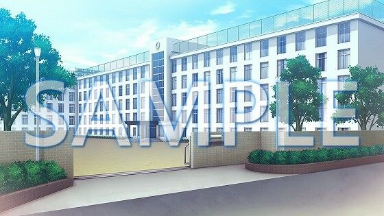 サンプル画像1:【背景素材】学園 外観（1385_bg04）【時間差分あり】(XERO) [d_471651]