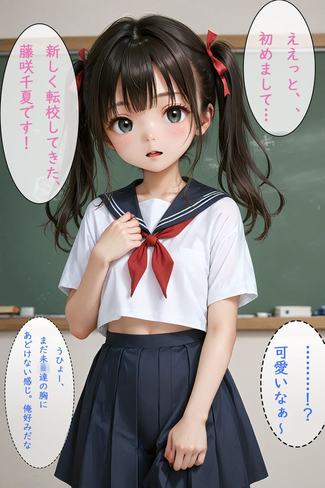 サンプル画像1:転校初日に大輪〇！(AI絵巻) [d_471655]