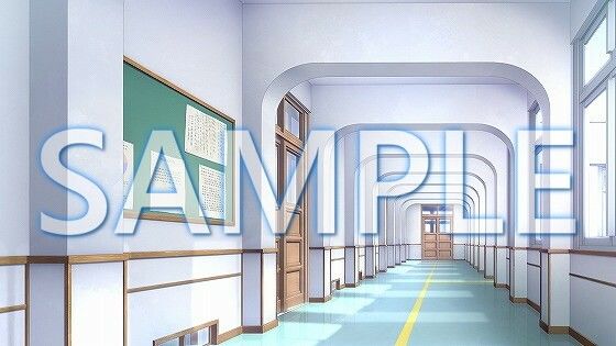 サンプル画像1:【背景素材】廊下（1385_bg05）【時間差分あり】(XERO) [d_471656]