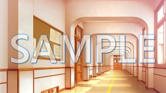サンプル画像2:【背景素材】廊下（1385_bg05）【時間差分あり】(XERO) [d_471656]