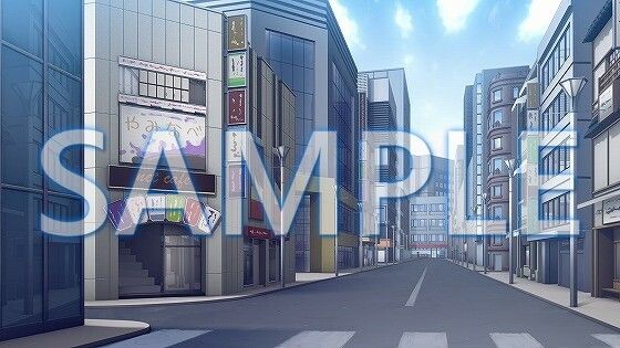 サンプル画像1:【背景素材】繁華街（1385_bg09）【時間差分あり】(XERO) [d_471666]