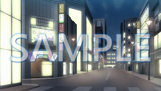 サンプル画像3:【背景素材】繁華街（1385_bg09）【時間差分あり】(XERO) [d_471666]