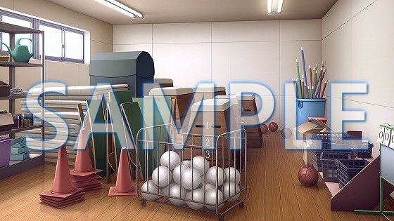サンプル画像1:【背景素材】体育用具室（1385_bg10）【時間差分あり】(XERO) [d_471670]