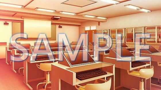 サンプル画像2:【背景素材】視聴覚室（1385_bg12）【時間差分あり】(XERO) [d_471717]