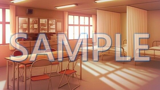 サンプル画像2:【背景素材】保健室（1385_bg13）【時間差分あり】(XERO) [d_471719]