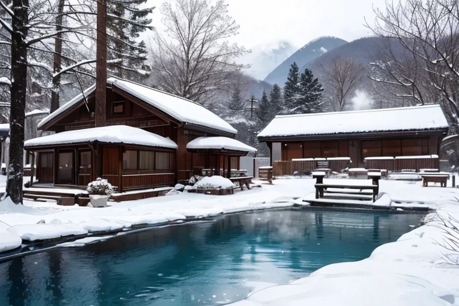 サンプル画像2:温泉宿・温泉 背景素材2(豊川内角) [d_471775]