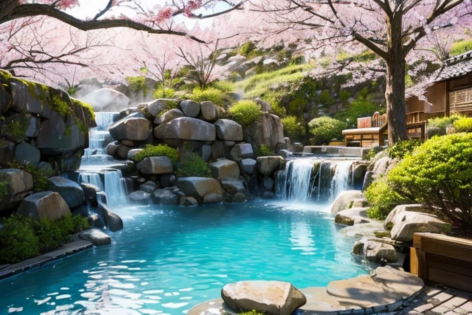 サンプル画像3:温泉宿・温泉 背景素材2(豊川内角) [d_471775]