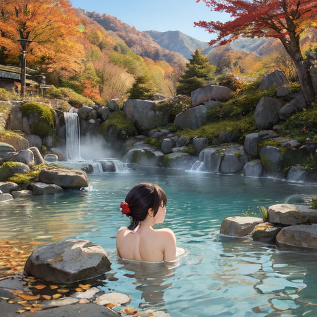 サンプル画像6:温泉宿・温泉 背景素材2(豊川内角) [d_471775]