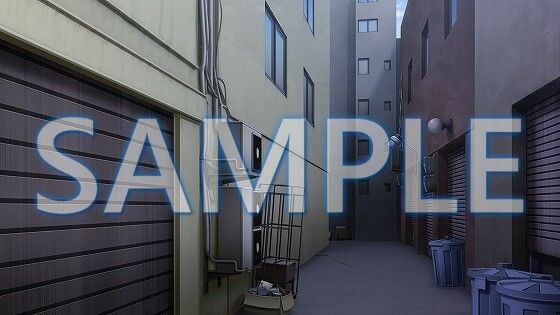 サンプル画像1:【背景素材】路地裏（1385_bg20）【時間差分あり】(XERO) [d_471785]