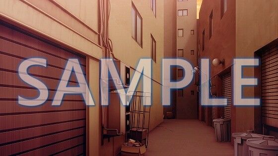 サンプル画像2:【背景素材】路地裏（1385_bg20）【時間差分あり】(XERO) [d_471785]
