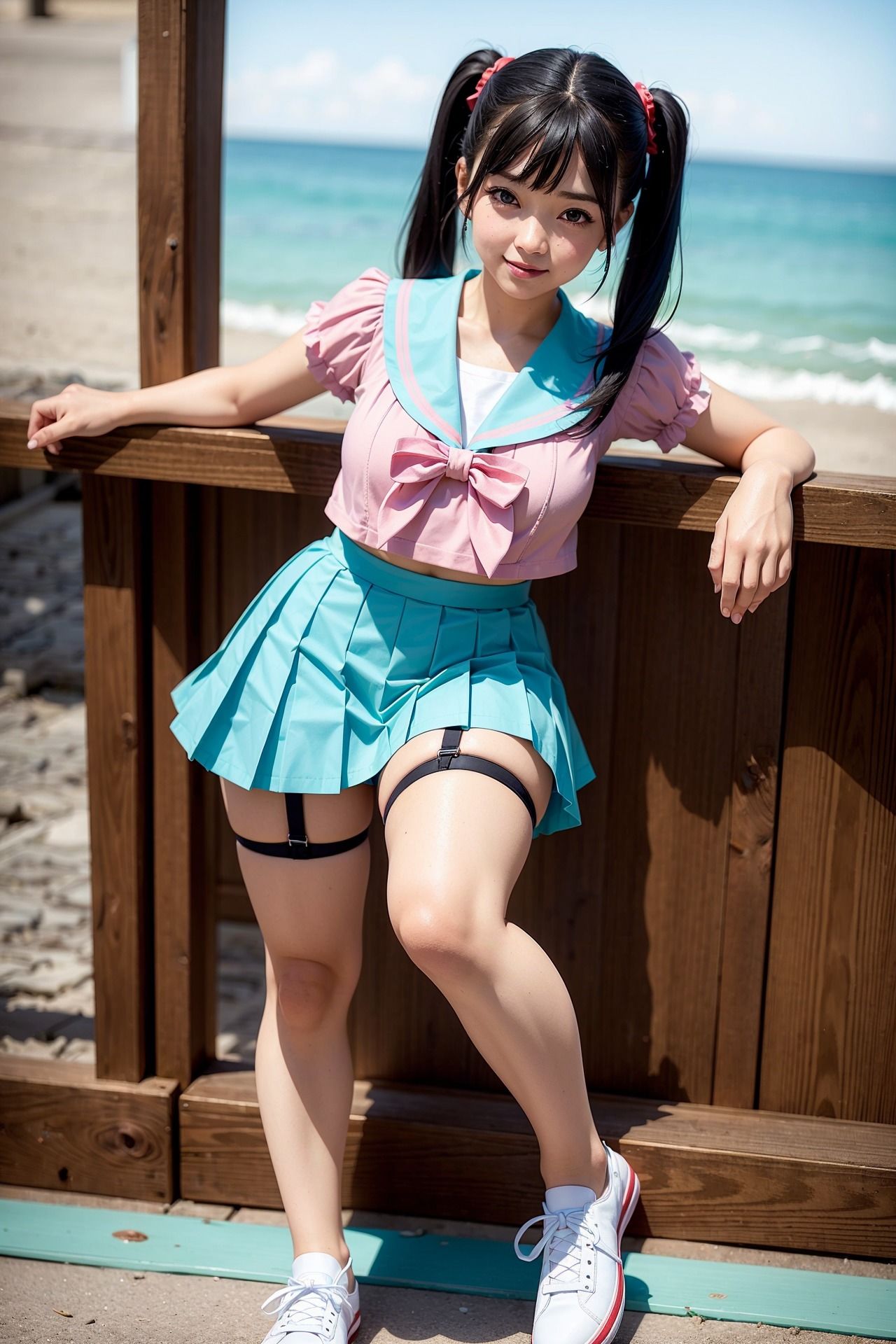 サンプル画像2:制服改造しまくりJKがパンチラ挑発してきた(AIenough) [d_471852]