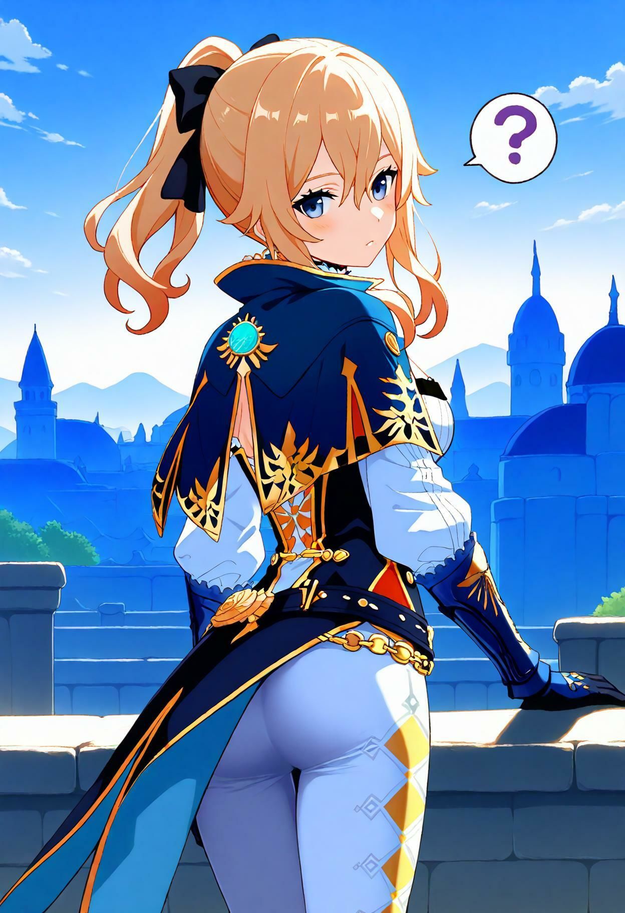 サンプル画像6:ヒロピンAI全集参6_原神_エウルア・ジン団長(hiropinai_2/5) [d_471927]