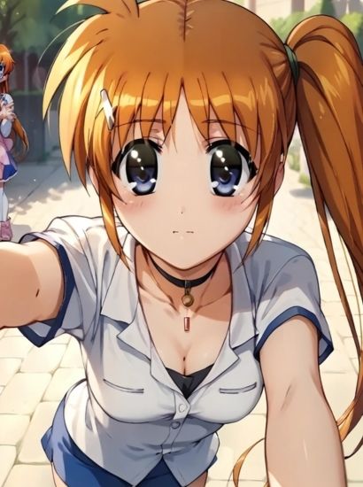 サンプル画像1:魔法少女リリカルなのはの高町なのはから送られてきた自撮り写真(自撮りサークル  イカスミ工房) [d_471988]