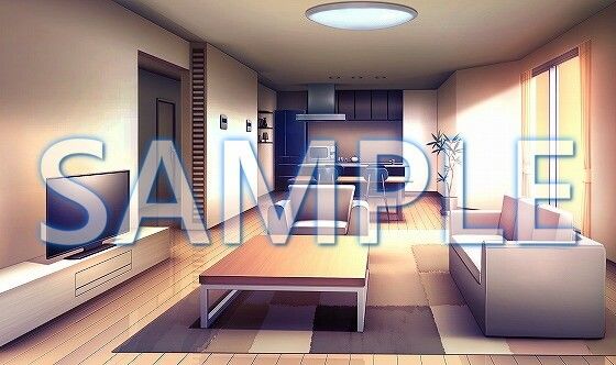 サンプル画像2:【背景素材】一軒家 リビング（6229_bg01）【時間差分あり】(XERO) [d_472155]