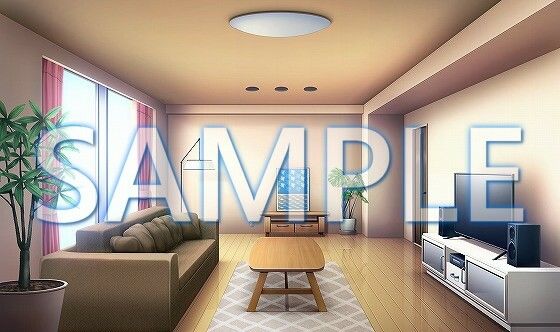 サンプル画像1:【背景素材】マンション リビング（6229_bg04）【時間差分あり】(XERO) [d_472159]