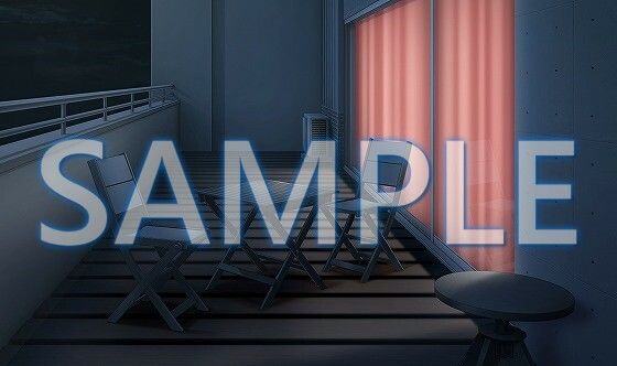 サンプル画像3:【背景素材】マンション ベランダ テーブル＆チェアあり（6229_bg05b）【時間差分あり】(XERO) [d_472169]