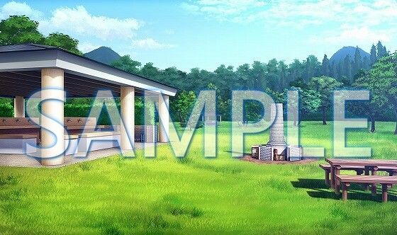 サンプル画像1:【背景素材】キャンプ場 BBQ広場（6229_bg07）【時間差分あり】(XERO) [d_472173]
