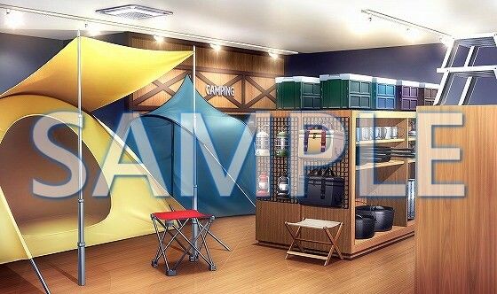 サンプル画像3:【背景素材】キャンプ道具店（6229_bg15）【時間差分あり】(XERO) [d_472241]