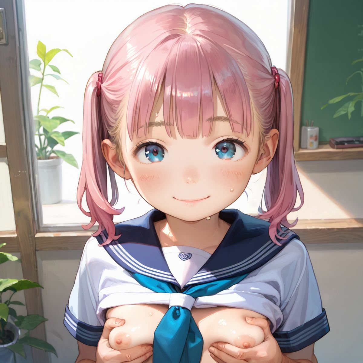 サンプル画像2:ちっぱい娘の日常〜保健体育の授業〜01(ぷにあな) [d_472300]