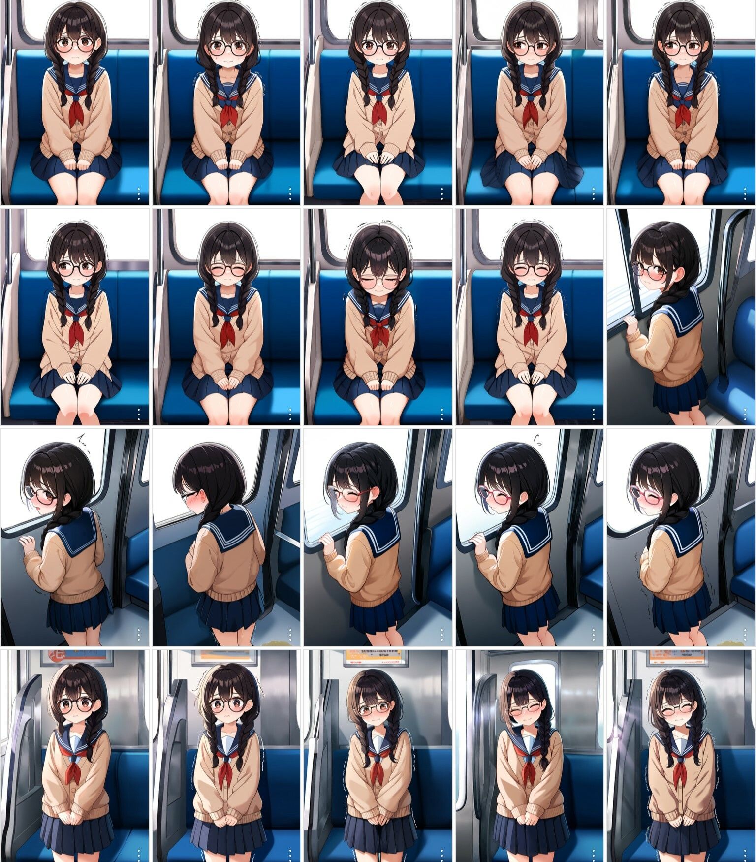 サンプル画像6:委員長はトイレが我慢出来なくてその場で…【野外おもらし地味子】【127枚】(なべゆき屋) [d_472431]