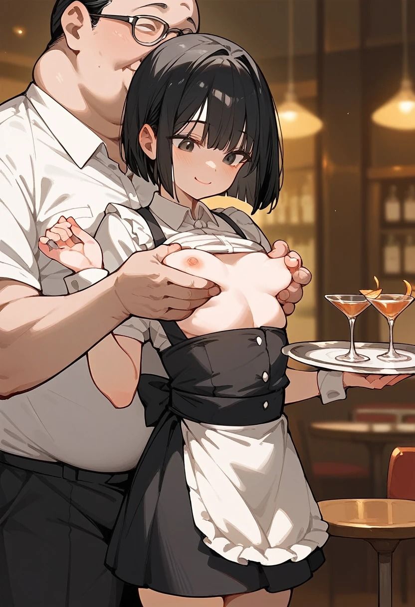 サンプル画像6:おっぱい丸出しメイド風店員集(白露生成所) [d_472612]