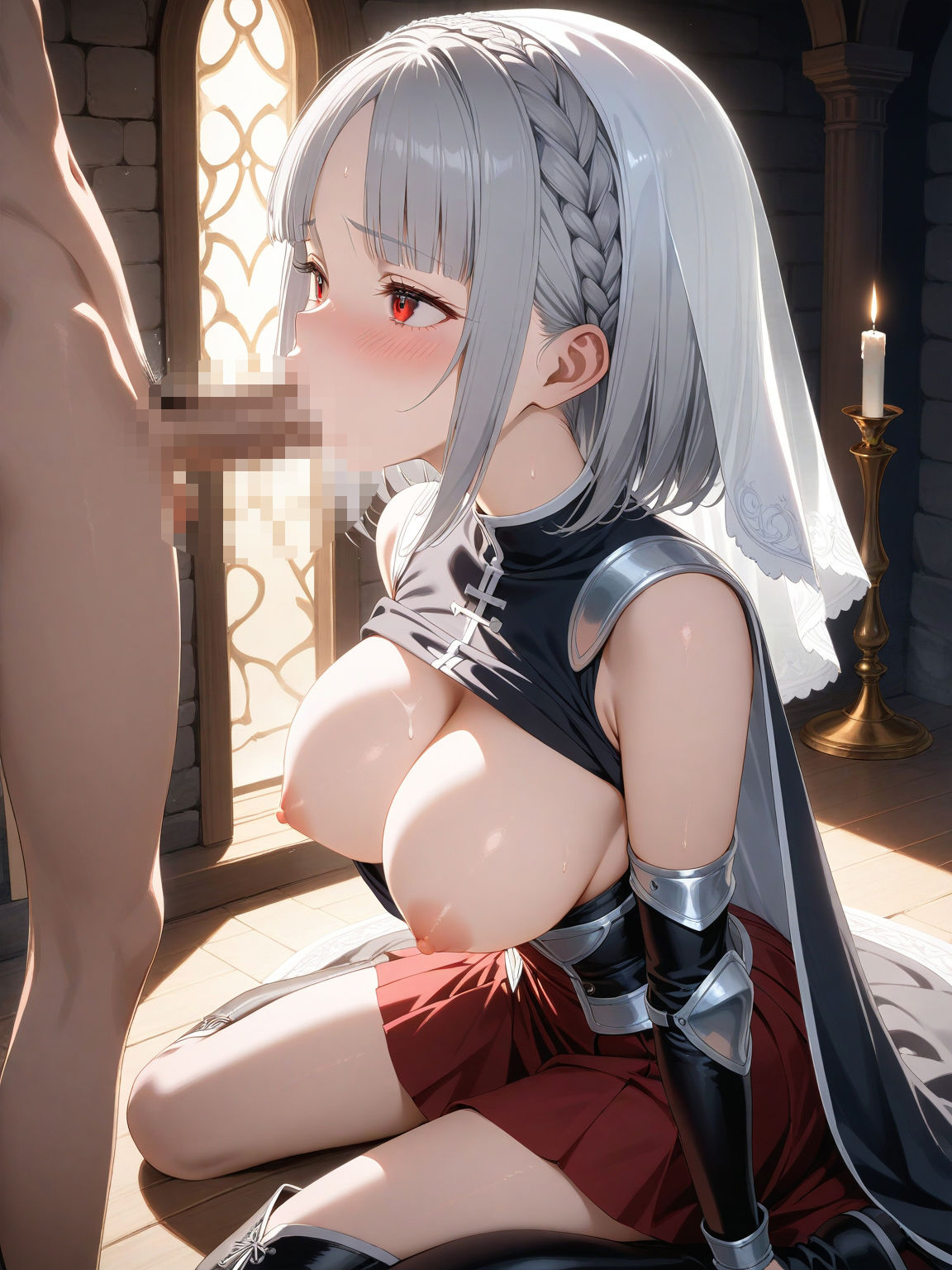 サンプル画像4:異世界でSEX！ 銀髪、修道女、女騎士、魔法使いに中出し、顔射、口内射精、ぶっかけ， 500枚！(bsh) [d_472796]