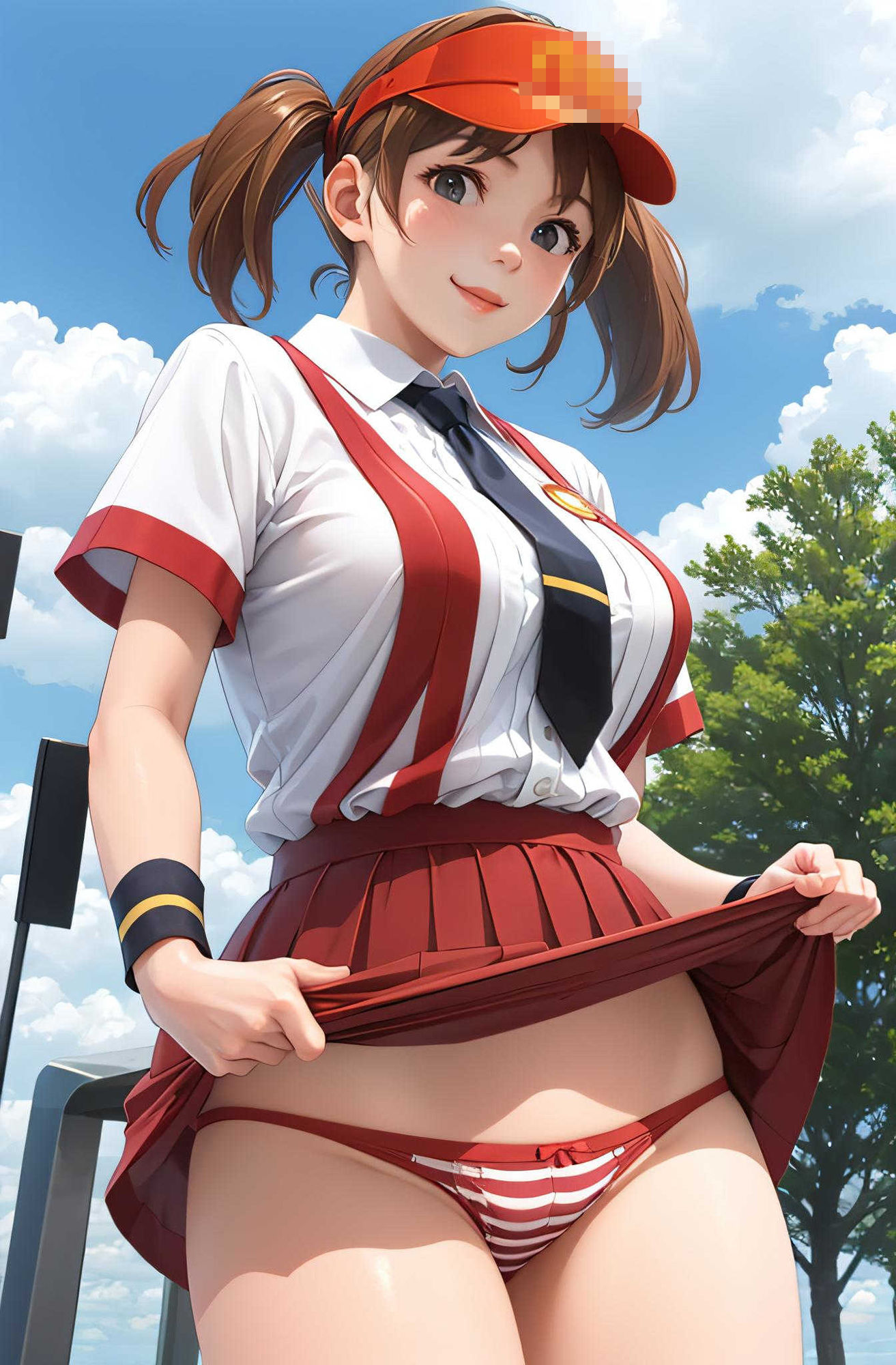 サンプル画像2:ファストフード店アルバイトガールズ(AIれんず) [d_472812]