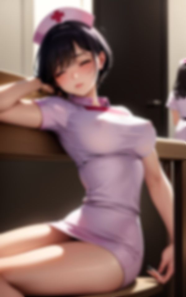 サンプル画像4:休憩中の美人巨乳ナース集合観察記録集133枚(カザハナAI) [d_472842]