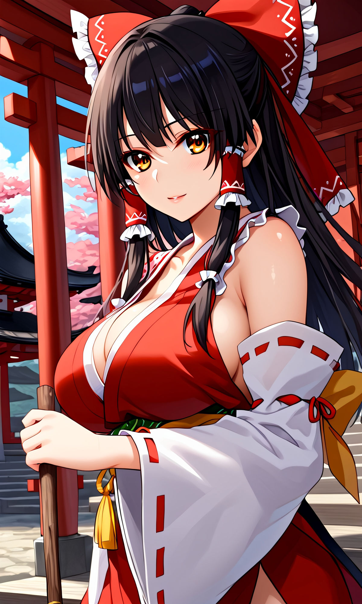 サンプル画像1:AIさんに描いてもらった幻想郷の素敵な巫女さん(参番茶屋) [d_472941]