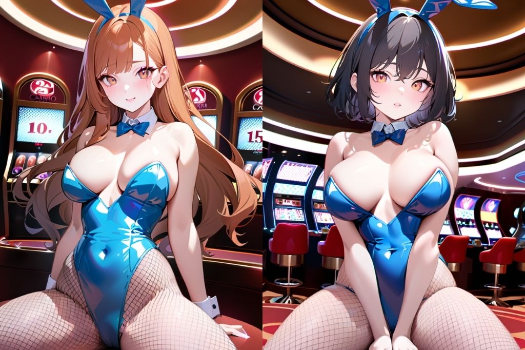 サンプル画像2:M字開脚で挑発的なバニーガールのお姉さん(彩風  咲) [d_472994]