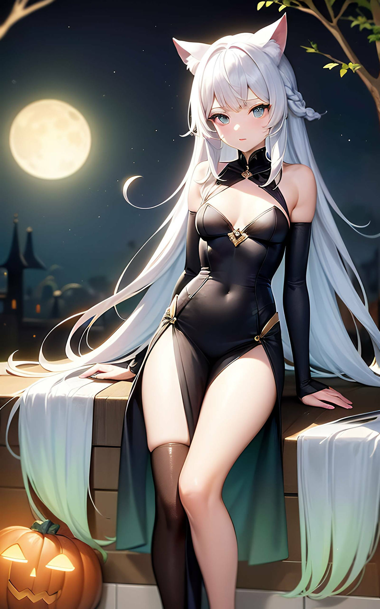 サンプル画像2:ハロウィンの魔法:猫耳娘たちの魅惑イラスト集(STUDIOちまき) [d_473007]