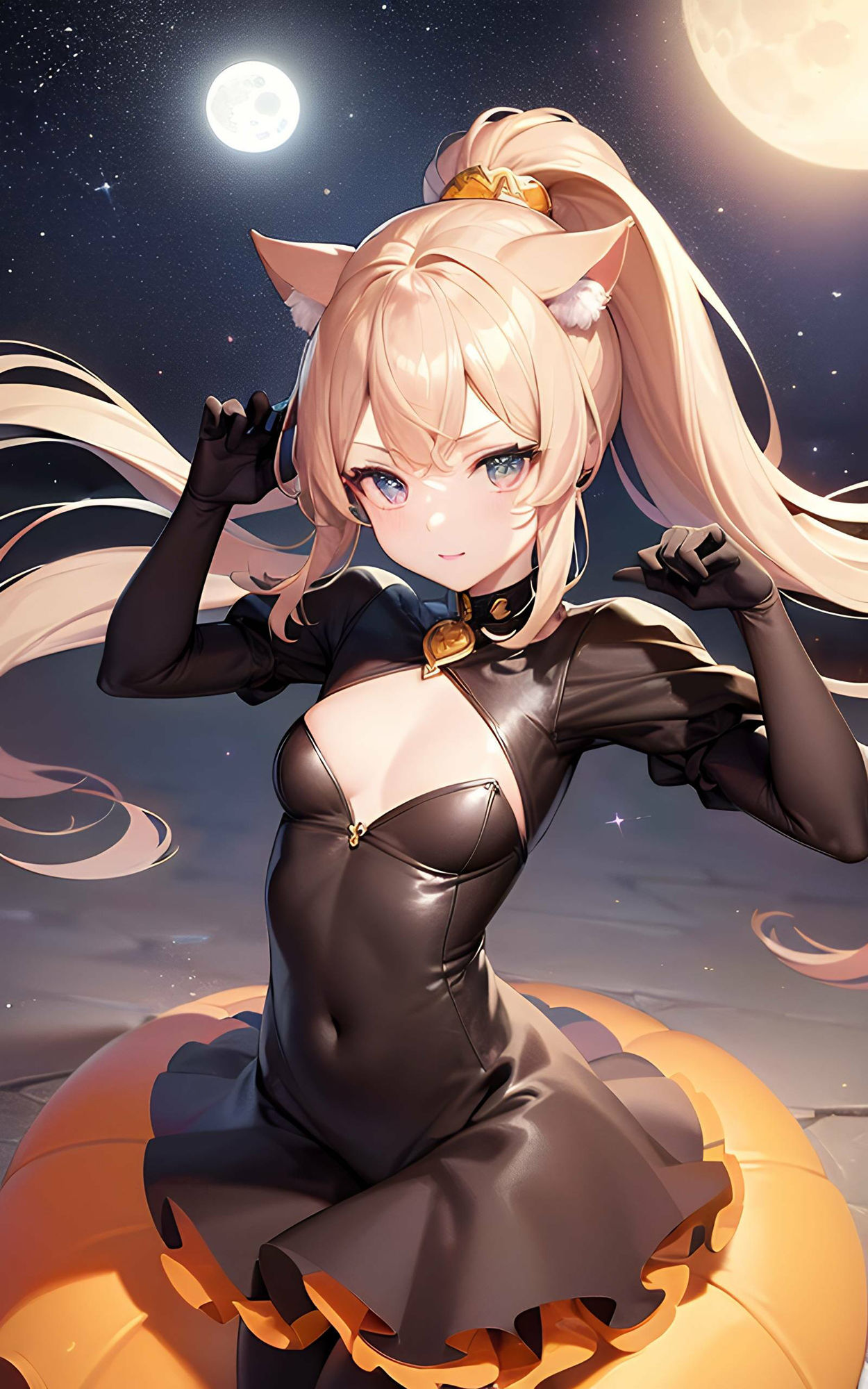 サンプル画像5:ハロウィンの魔法:猫耳娘たちの魅惑イラスト集2(STUDIOちまき) [d_473010]