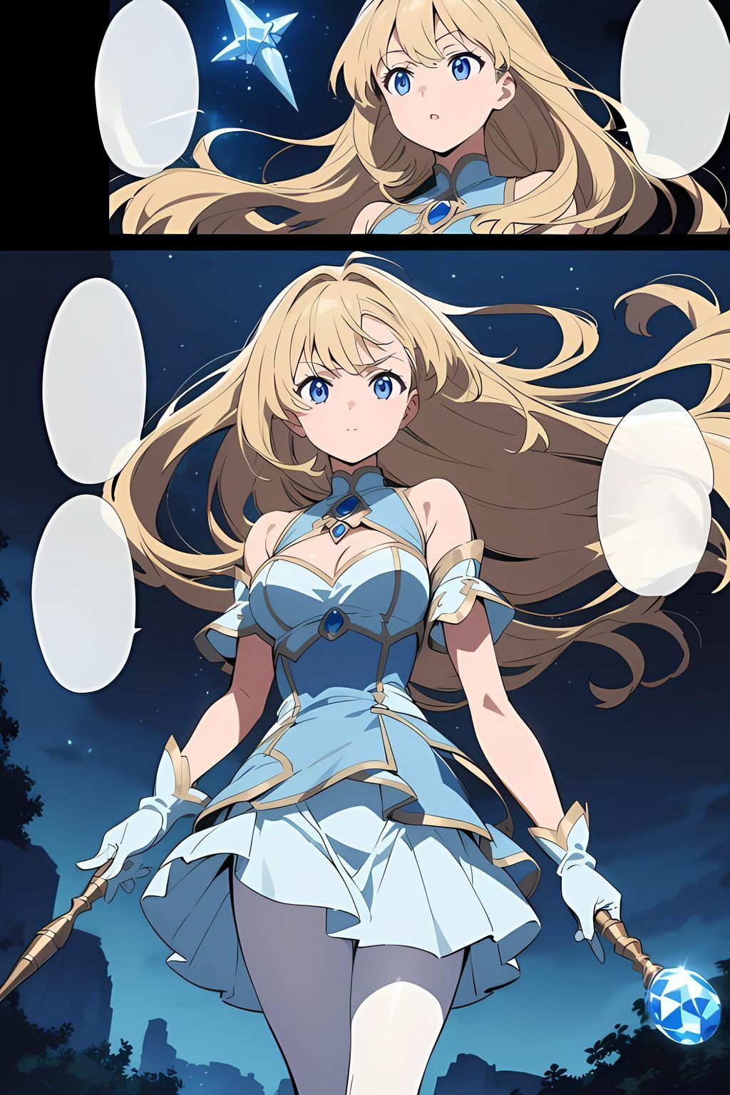 サンプル画像3:AIキャラ素材集3 魔法少女のWebコミック風(AIいらすと屋) [d_473404]