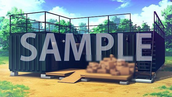 サンプル画像1:【背景素材】コンテナハウス（7004_bg01）【時間差分あり】(XERO) [d_473469]